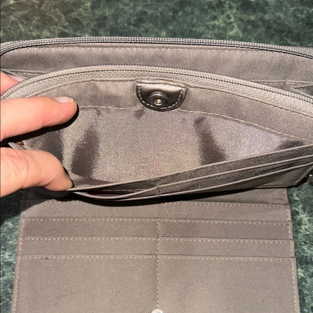 Etienne Aigner DELTA style 2421X Metallic Brown Zip Around Wallet